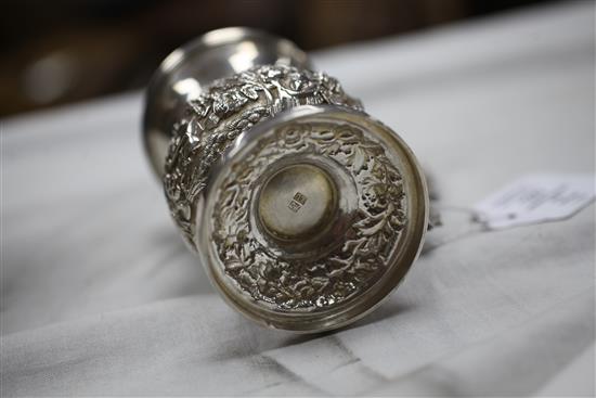 A mid 19th century Chinese Export silver christening mug by Leeching, Canton, (c.1840-c.1870), 5.5 oz.
